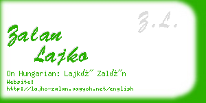 zalan lajko business card